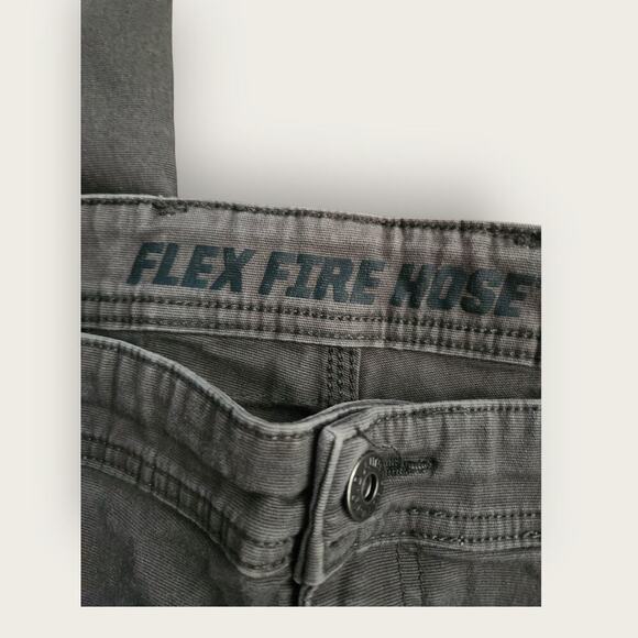 Duluth Flex Fire Hose Jeans Men's Sz 38x25 Gray Straight Leg Workwear Durable - Picture 5 of 7